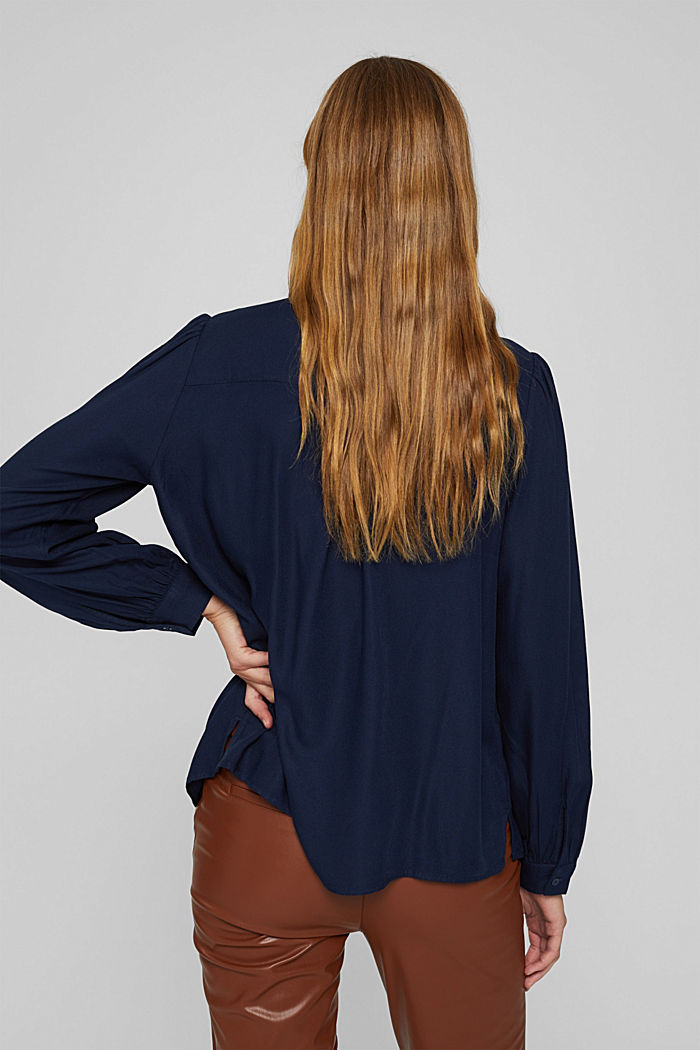 Tunic blouse with pintucks, NAVY, detail image number 3