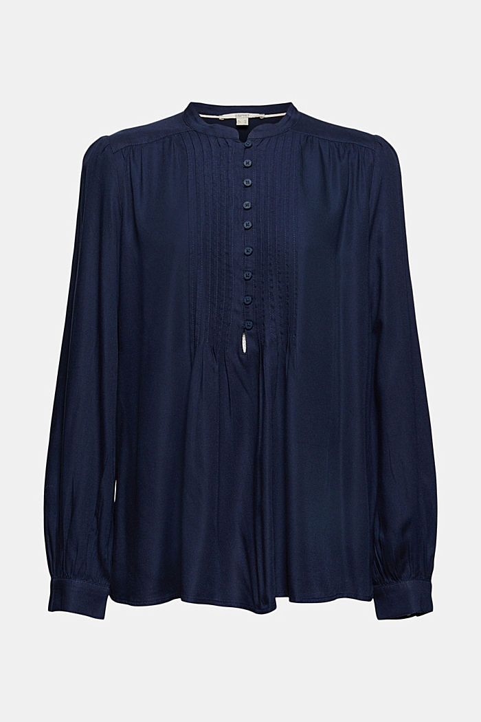 Tunic blouse with pintucks, NAVY, detail image number 6
