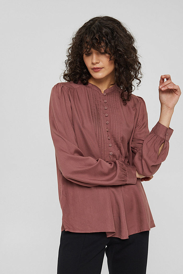 Tunic blouse with pintucks