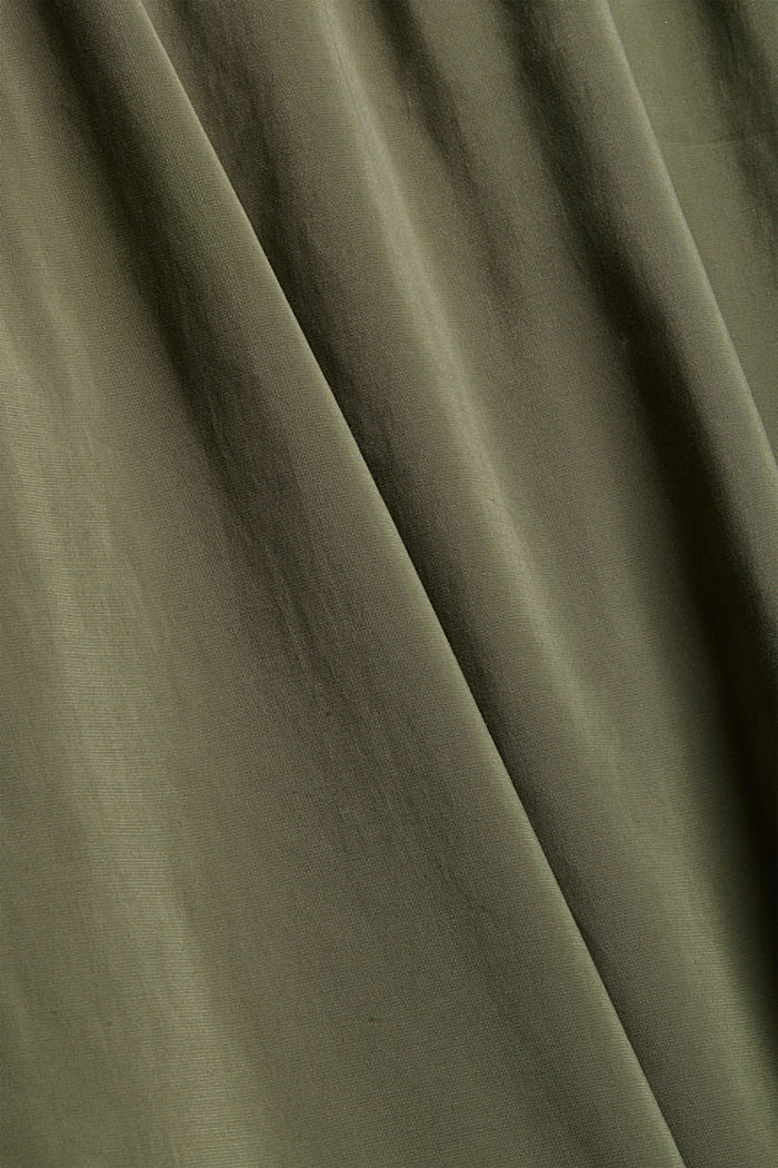 Bluzka henley z połyskiem z wiskozą LENZING™ ECOVERO™, DARK KHAKI, detail image number 4