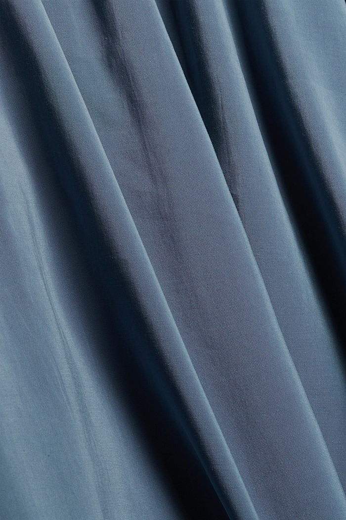 Shiny Henley blouse with LENZING™ ECOVERO™, GREY BLUE, detail image number 3