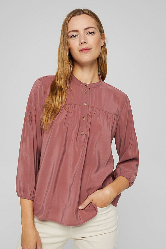 Bluzka henley z połyskiem z wiskozą LENZING™ ECOVERO™