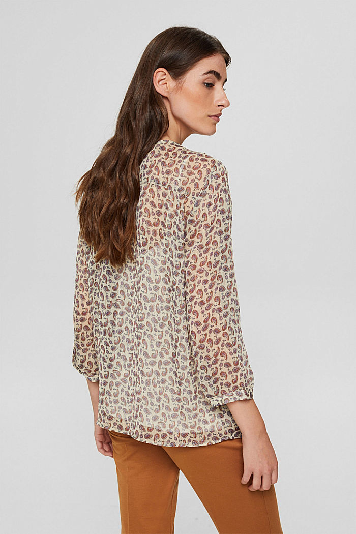 Chiffon blouse with a paisley print and undershirt, OFF WHITE, detail image number 3