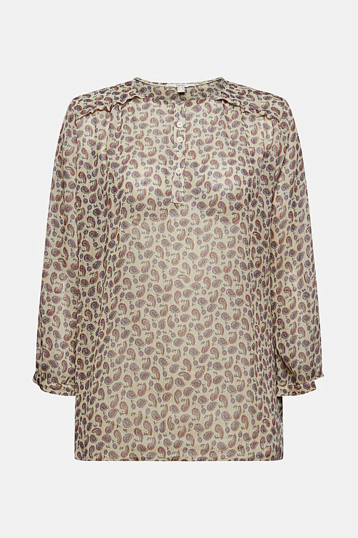 Chiffon blouse with a paisley print and undershirt, OFF WHITE, detail image number 6
