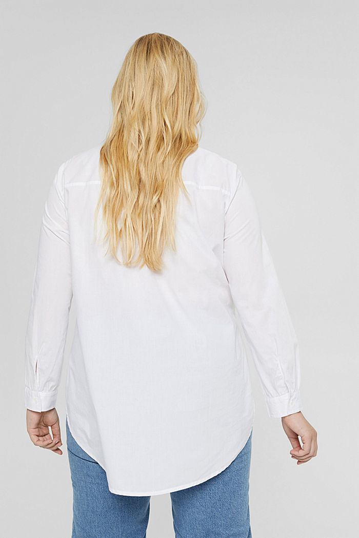 CURVY long shirt blouse with a frilled collar, WHITE, detail image number 3