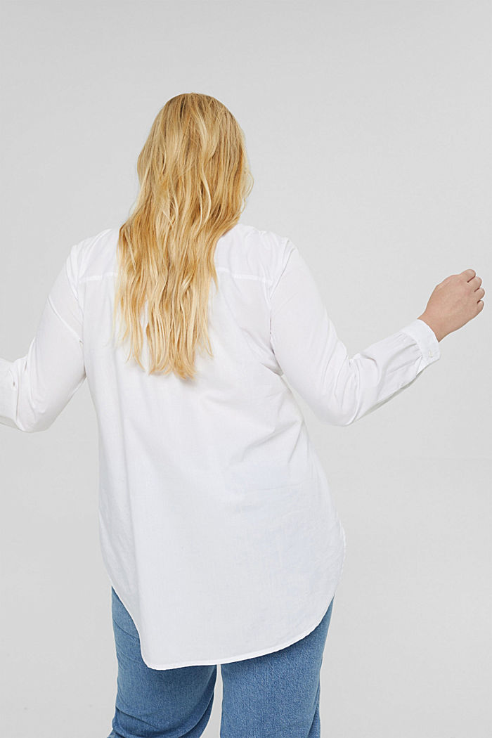 CURVY long shirt blouse with a frilled collar, WHITE, detail image number 6