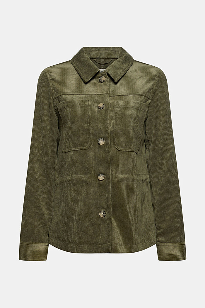 In materiale riciclato: giacca in velluto con coulisse con cordoncino