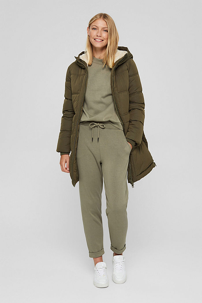 Recycled: quilted coat with 3M™ Thinsulate™, DARK KHAKI, overview