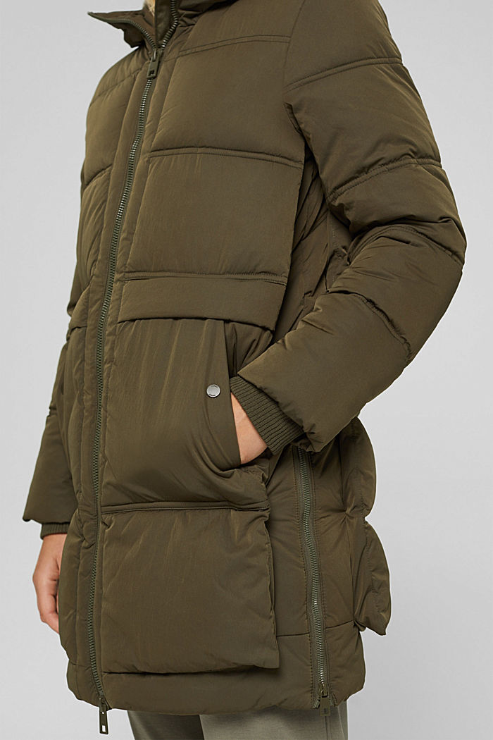 Recycled: quilted coat with 3M™ Thinsulate™, DARK KHAKI, detail image number 2