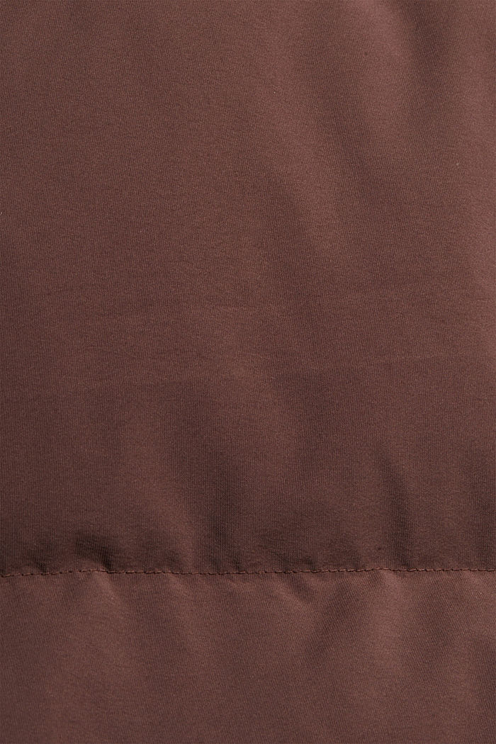 Gerecycled: gewatteerde mantel met dons, RUST BROWN, detail image number 4