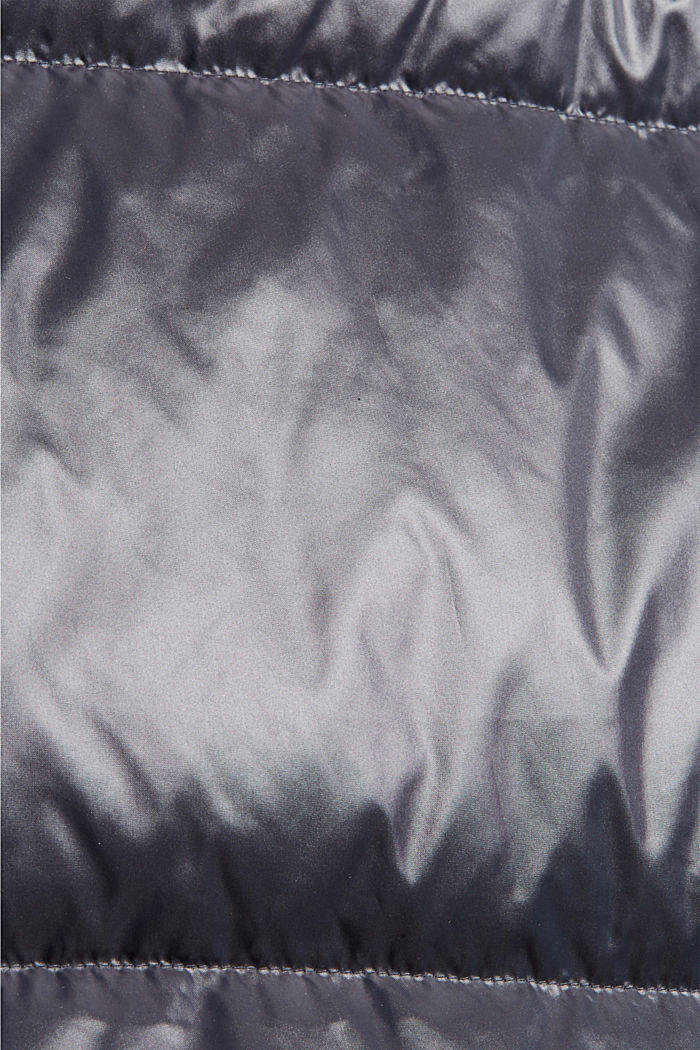 Glossy quilted coat with recycled down, ANTHRACITE, detail image number 4