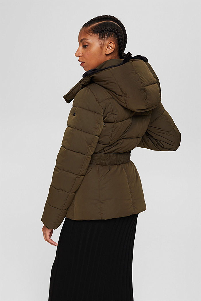 Quilted jacket with 3M™ Thinsulate™ and a belt, DARK KHAKI, detail image number 3