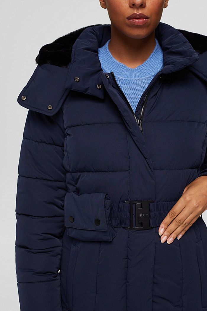 Quilted jacket with 3M™ Thinsulate™ and a belt, NAVY, detail image number 2
