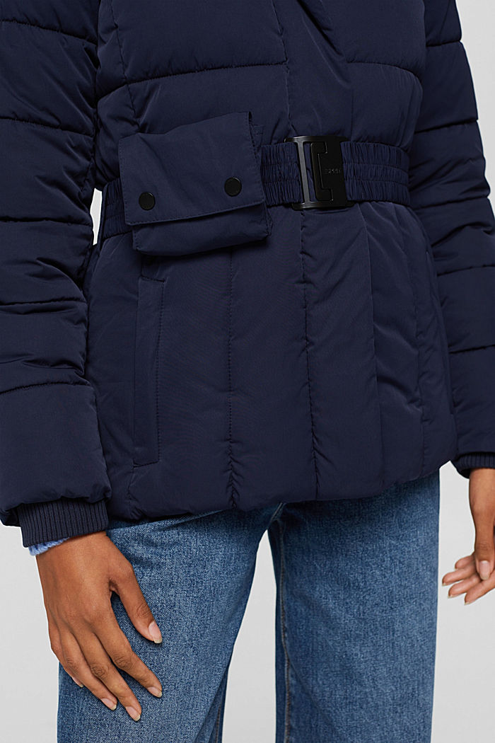 Quilted jacket with 3M™ Thinsulate™ and a belt, NAVY, detail image number 5