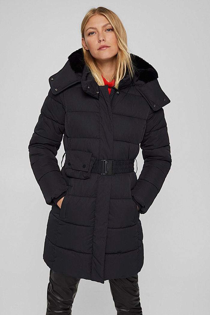 Thinsulate™ quilted coat with detachable hood