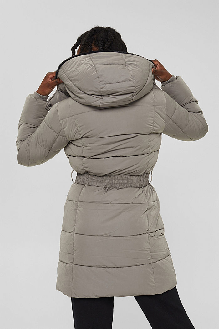 Thinsulate™ quilted coat with detachable hood, GUNMETAL, detail image number 3