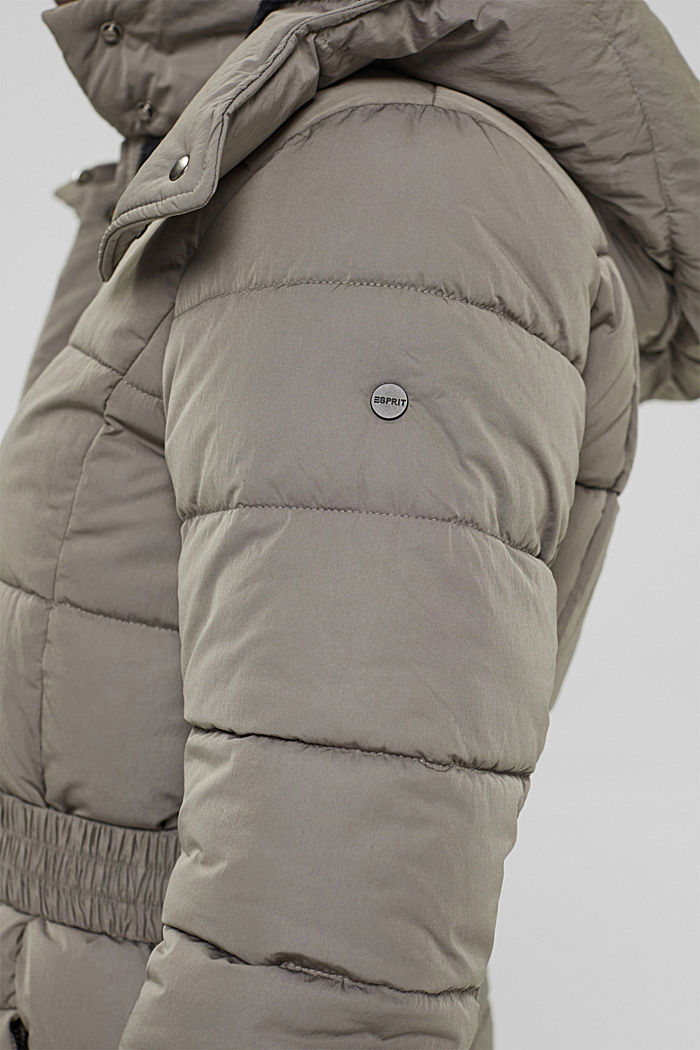 Thinsulate™ quilted coat with detachable hood, GUNMETAL, detail image number 2