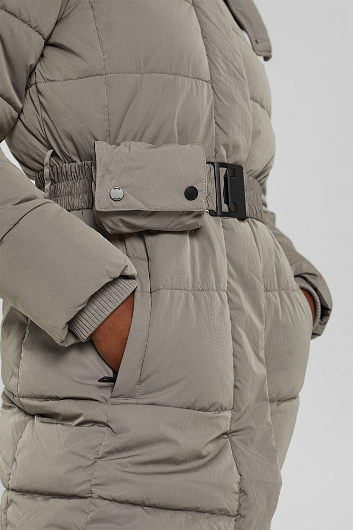 Thinsulate™ quilted coat with detachable hood, GUNMETAL, detail image number 5