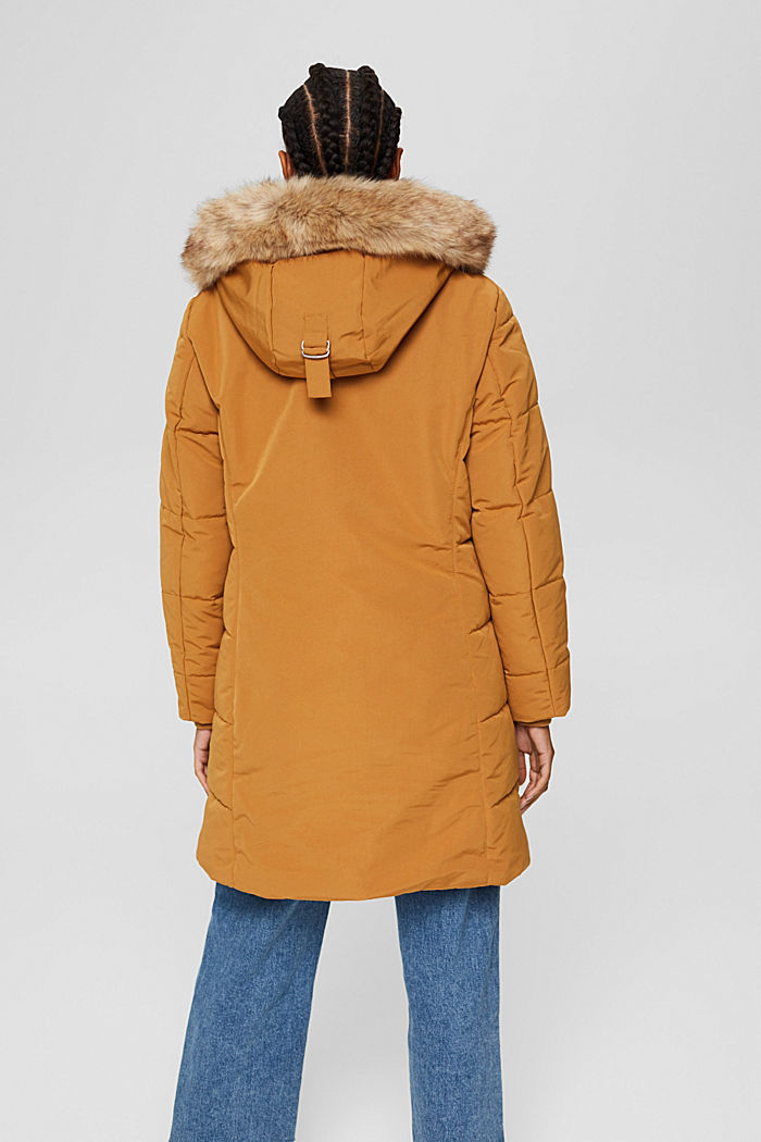 Water-resistant parka with faux fur, CAMEL, detail image number 3