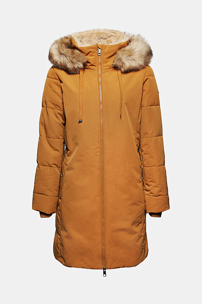 Water-resistant parka with faux fur, CAMEL, detail image number 7
