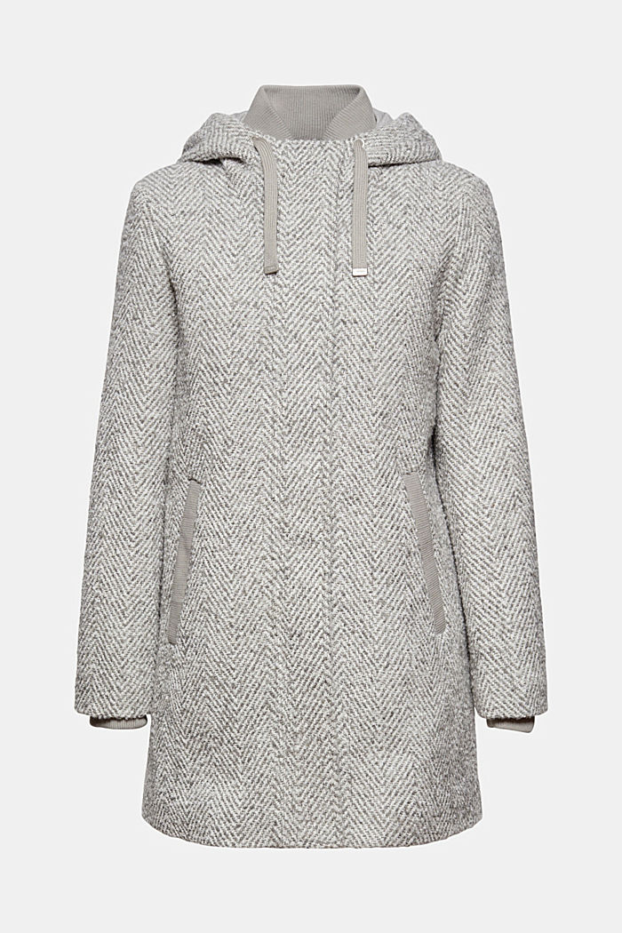 Con lana reciclada: abrigo con diseño de espiga