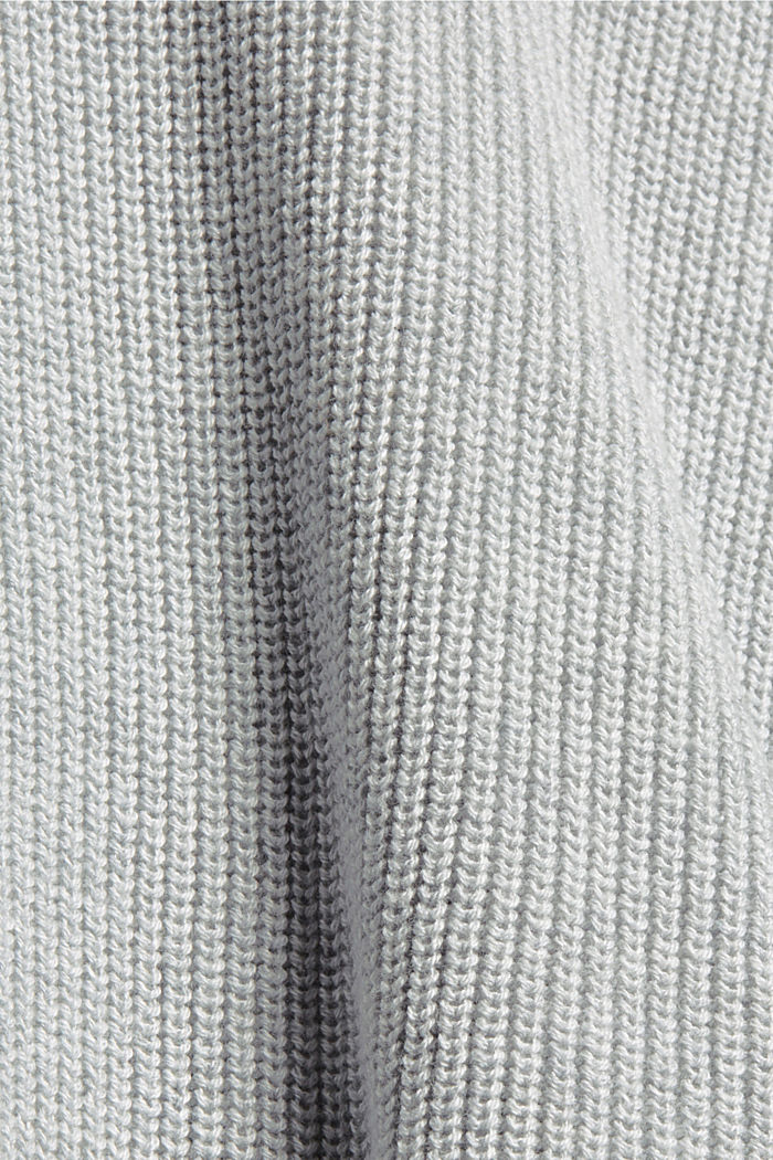 Organic cotton/cashmere: Polo neck jumper, LIGHT GREY, detail image number 4