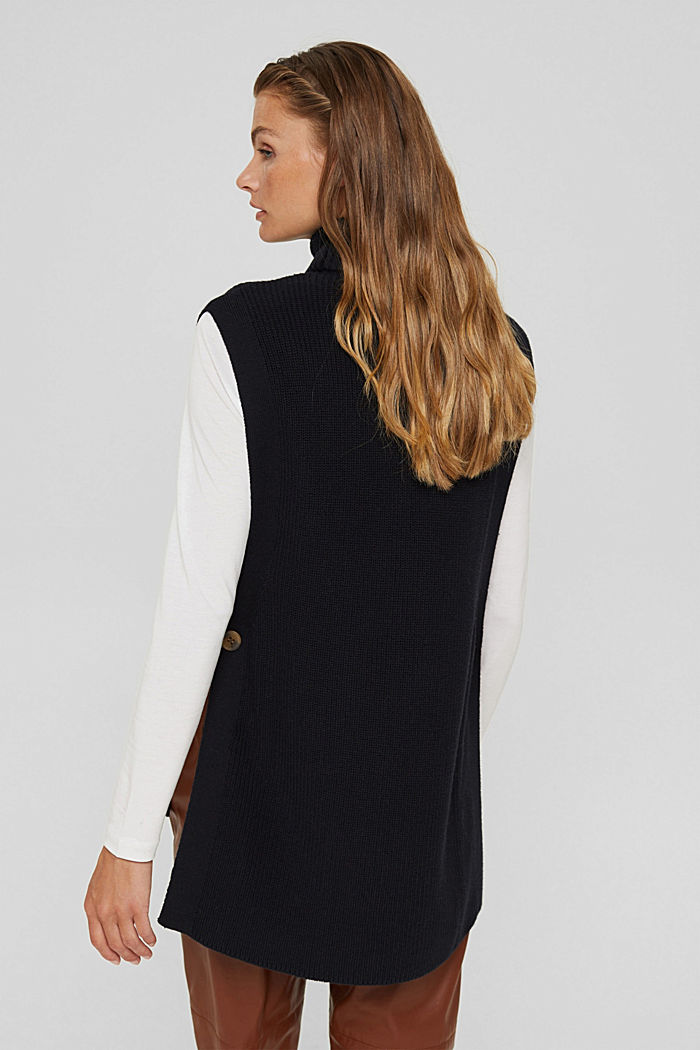 Rib knit sleeveless jumper in fabric blend containing cashmere, BLACK, detail image number 3
