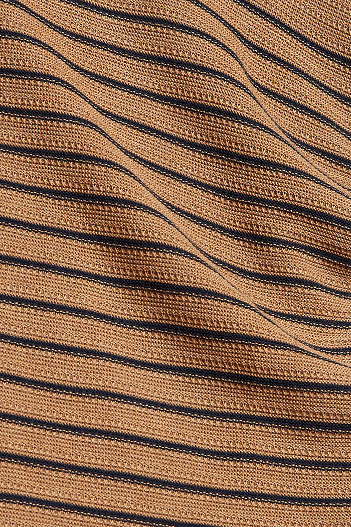 Made of recycled yarn: striped polo neck jumper, SAND, detail image number 4