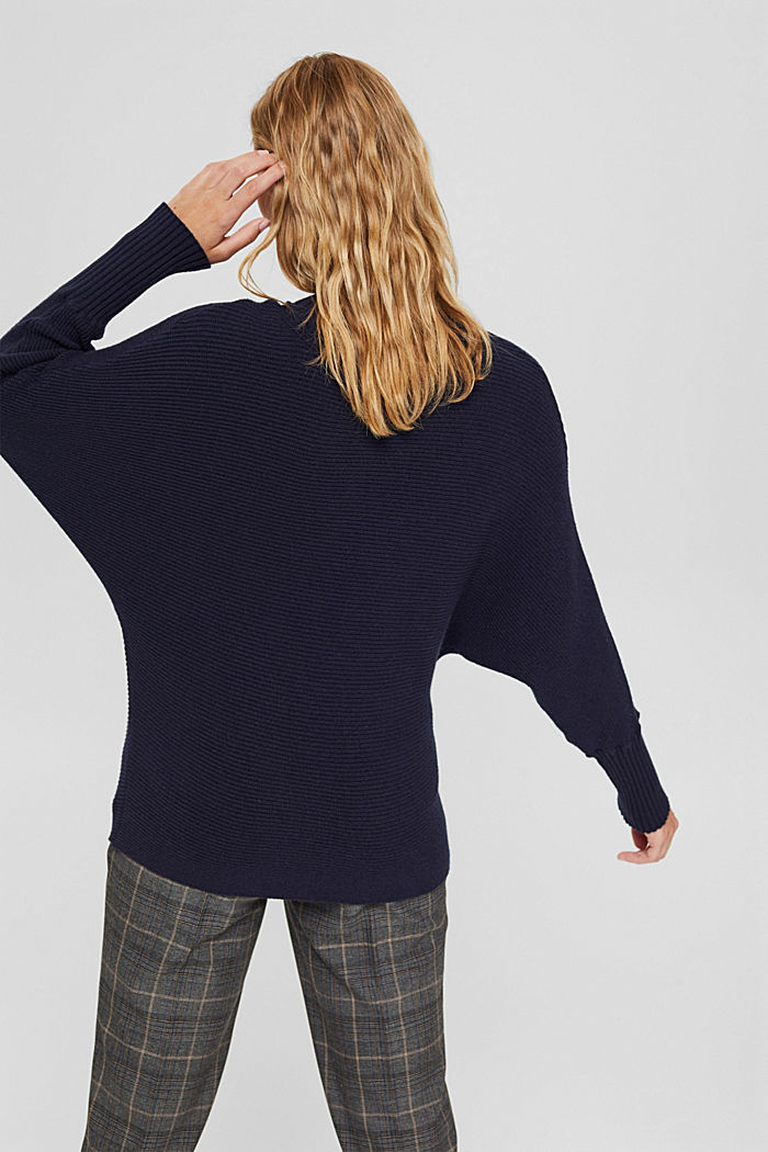 Rib knit top with LENZING™ ECOVERO™, NAVY, detail image number 3