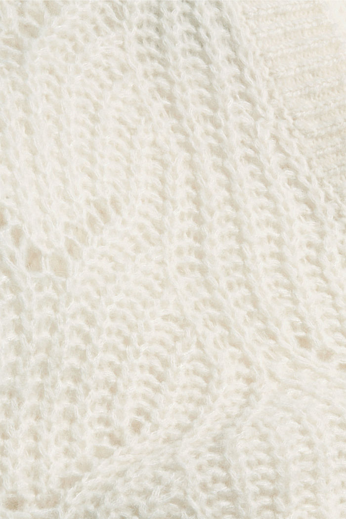 Wool/alpaca blend: pointelle cardigan, ICE, detail image number 4