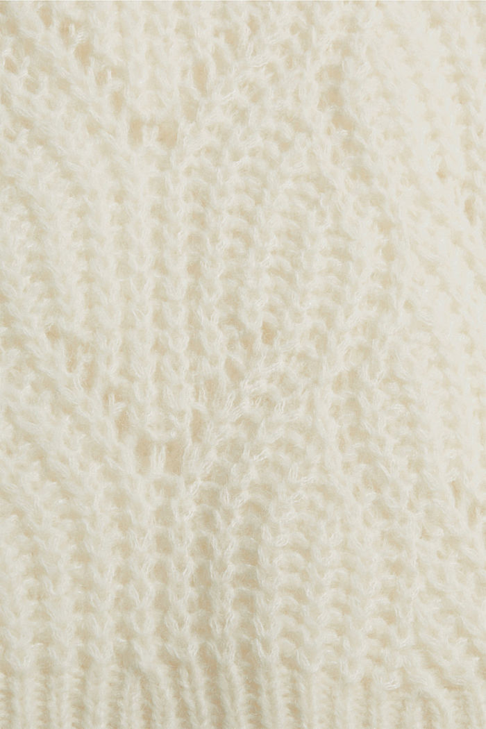 Z wełną i alpaką: sweter w ażurowy wzór pointelle, ICE, detail image number 4