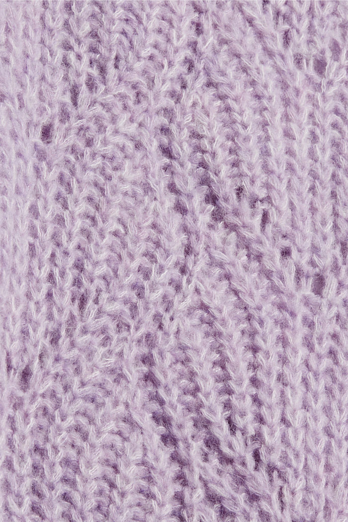 Mit Wolle und Alpaka: Pointelle-Pullover, LILAC, detail image number 4
