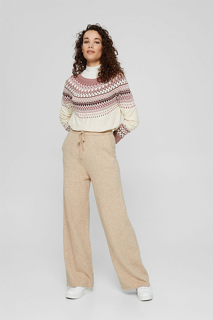 Sweter z norweskim wzorem z mieszanki materiałów z bawełną ekologiczną