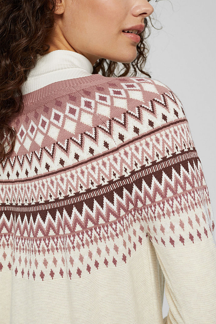 Fair Isle jumper made of blended organic cotton, SAND, detail image number 2
