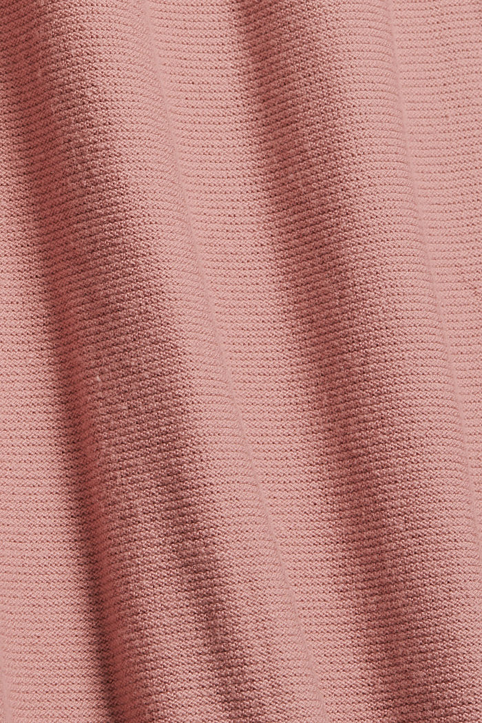 Noorse trui van een mix met biologisch katoen, DARK OLD PINK, detail image number 4