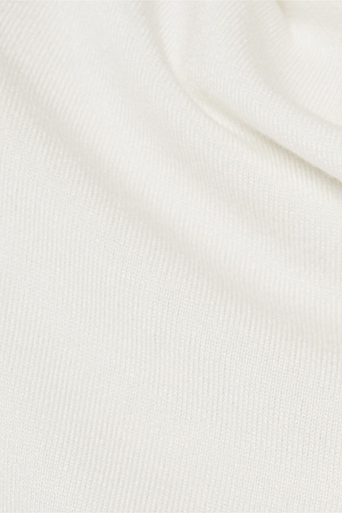Jersey de cuello vuelto confeccionado en punto fino, OFF WHITE, detail image number 4