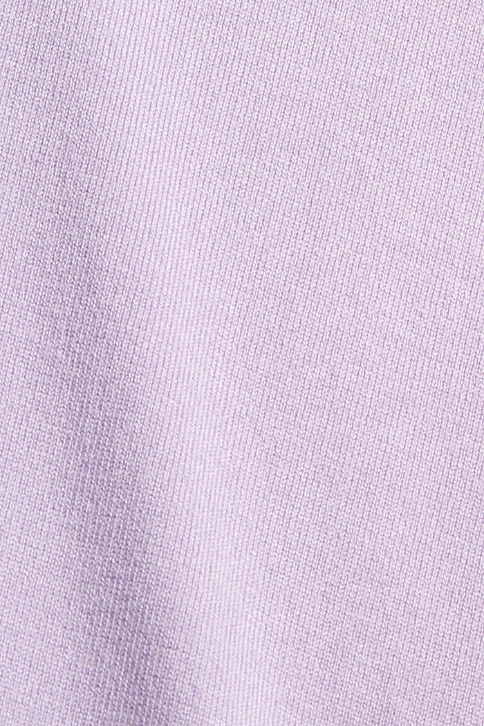 Polo neck jumper made of fine yarn, LILAC, detail image number 4