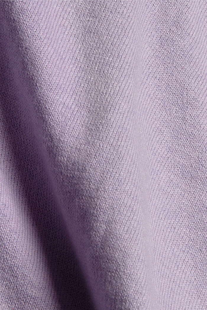 Cashmere blend: V-neck cardigan, LILAC, detail image number 4