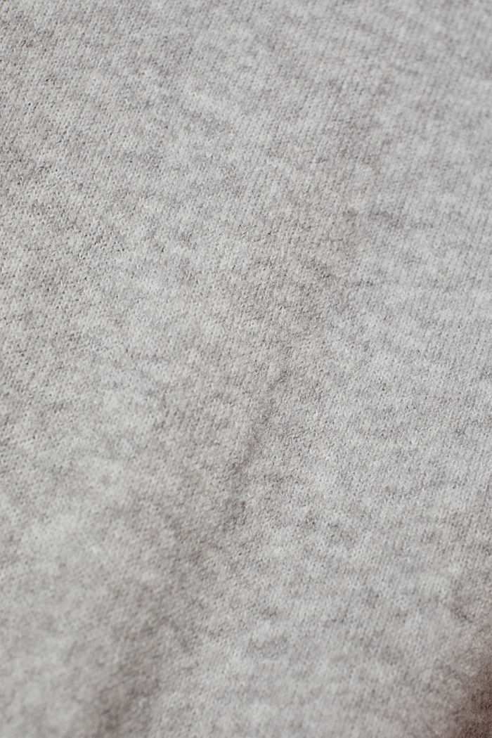 Wool blend: cardigan with gathered sleeves, LIGHT GREY, detail image number 4