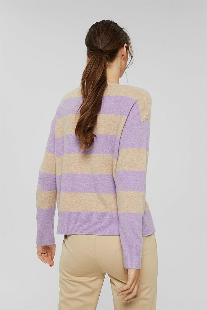 Jumper with block stripes in a wool blend, SAND, detail image number 3