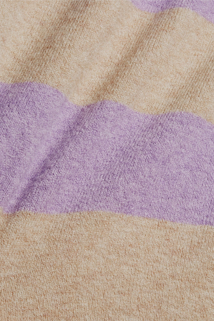 Jumper with block stripes in a wool blend, SAND, detail image number 4