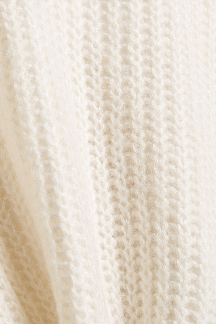 CURVY pointelle cardigan with wool/alpaca, ICE, detail image number 4