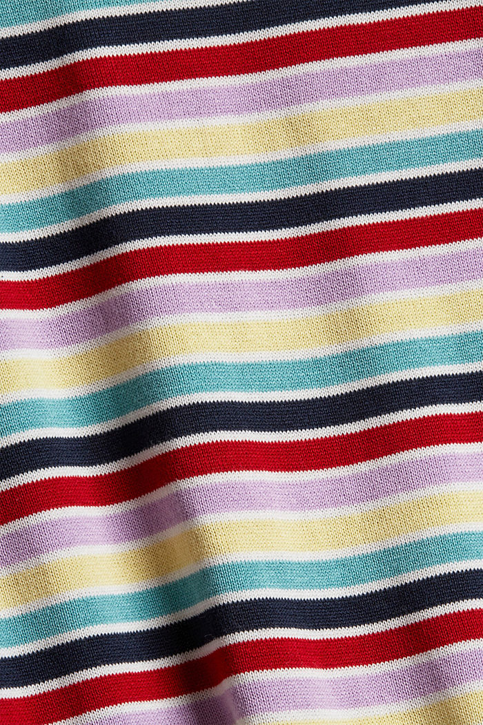Short-sleeved jumper with multi-coloured stripes, LILAC, detail image number 4