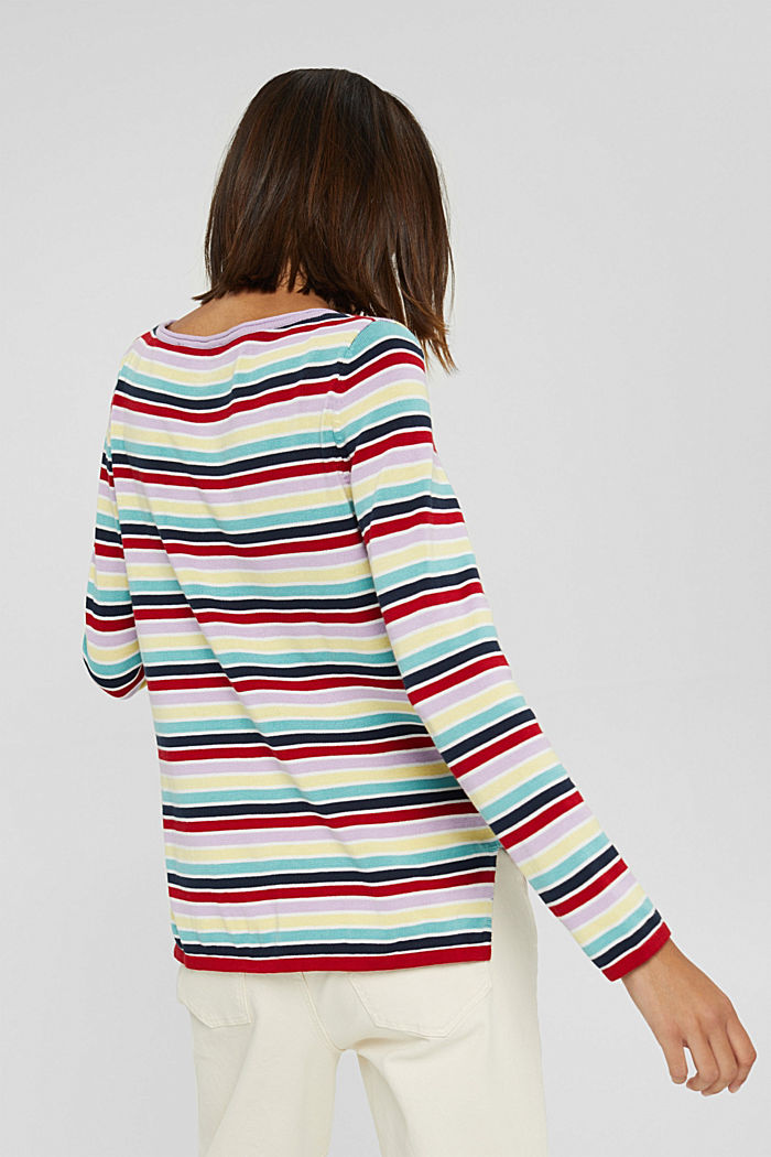 Striped jumper in 100% cotton, LILAC, detail image number 3