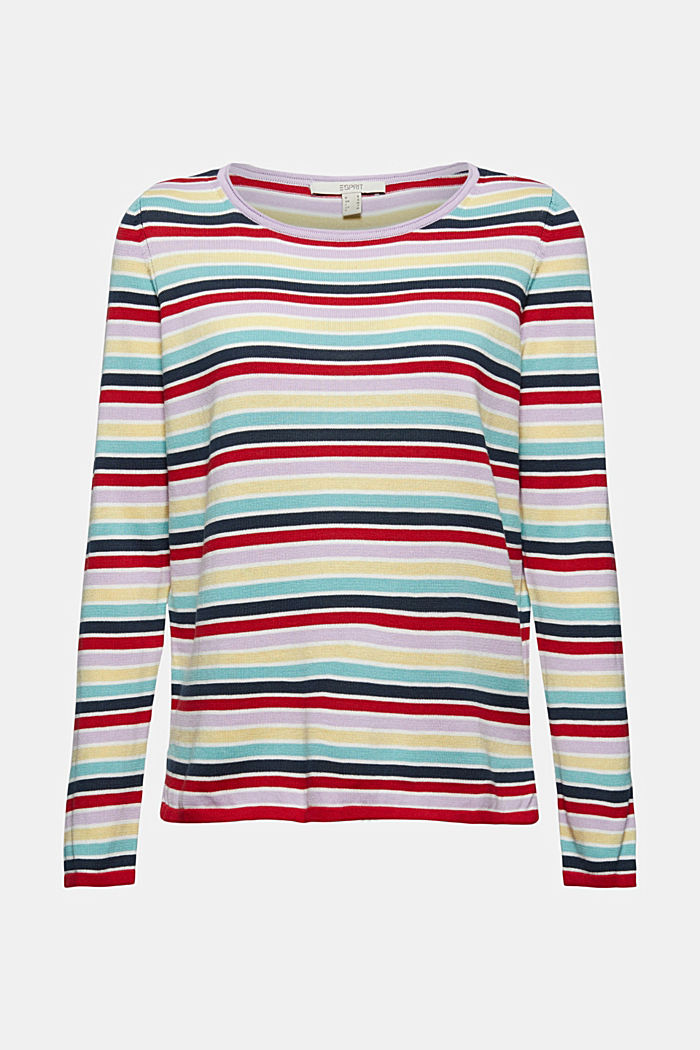 Striped jumper in 100% cotton, LILAC, detail image number 6