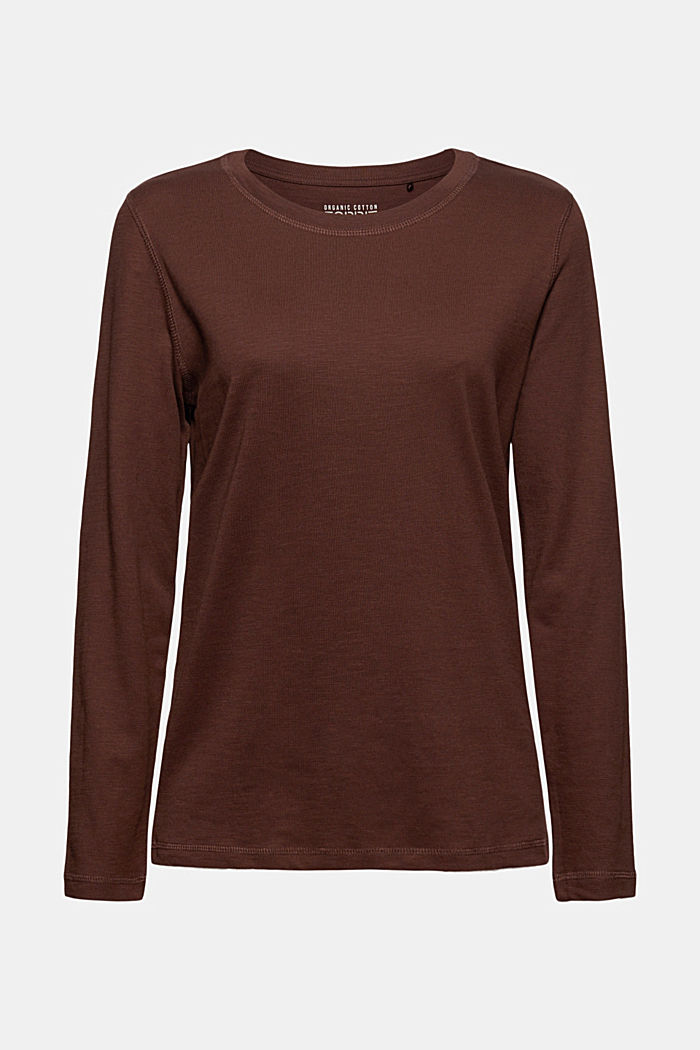 Long sleeve top made of 100% organic cotton, RUST BROWN, detail image number 7