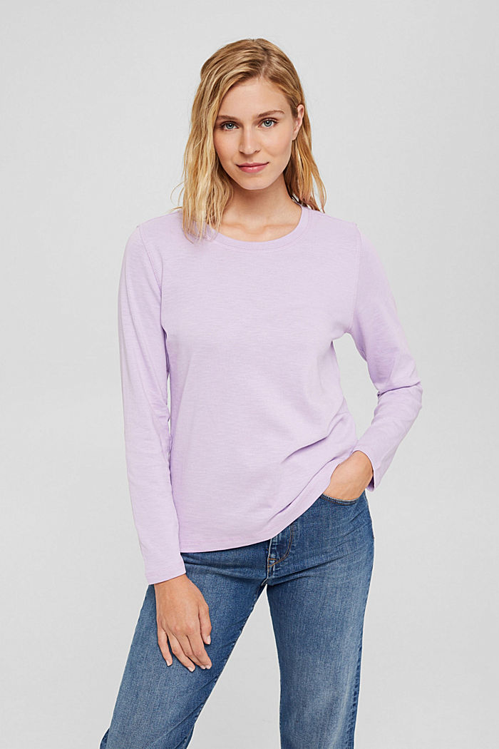 Long sleeve top made of 100% organic cotton, LILAC, detail image number 0