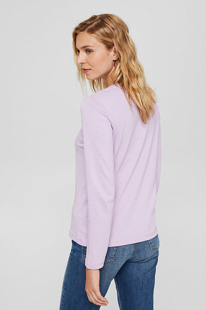 Long sleeve top made of 100% organic cotton, LILAC, detail image number 3