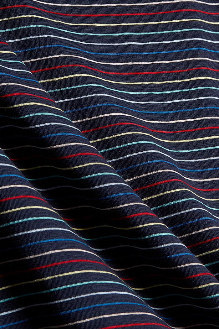 Stripe detail long sleeve top, 100% organic cotton, NAVY, detail image number 4