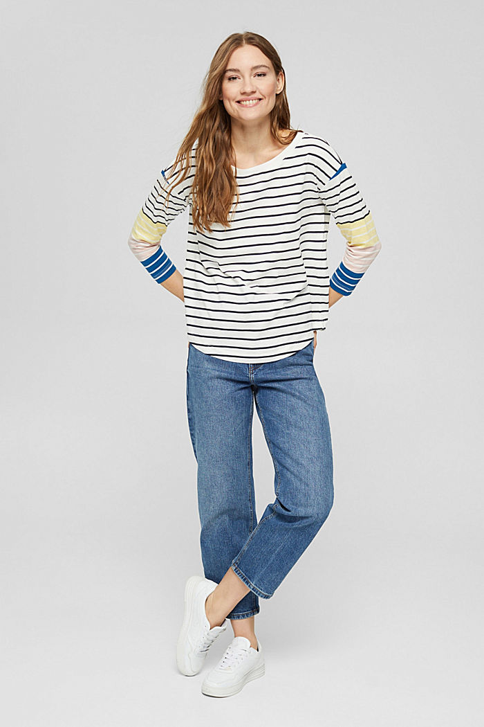 Striped T-shirt in 100% organic cotton, OFF WHITE, detail image number 5